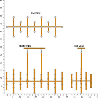 Robert Abbey - PM78 - 42 Light Pendant - Kane - Pumpkin w/Polished Nickel