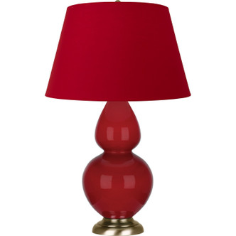Robert Abbey - RR20R - One Light Table Lamp - Double Gourd - Ruby Red Glazed Ceramic w/Antique Natural Brass