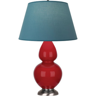 Robert Abbey - RR22B - One Light Table Lamp - Double Gourd - Ruby Red Glazed Ceramic w/Antique Silver