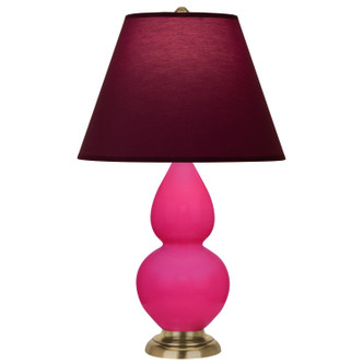 Robert Abbey - RZ10P - One Light Accent Lamp - Small Double Gourd - Razzle Rose Glazed Ceramic w/Antique Natural Brass