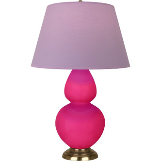Robert Abbey - RZ20L - One Light Table Lamp - Double Gourd - Razzle Rose Glazed Ceramic w/Antique Natural Brass