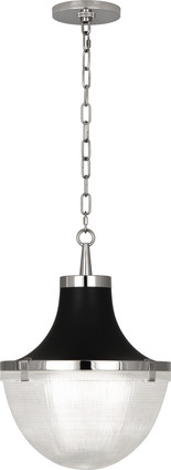 Robert Abbey - S3391 - One Light Pendant - Brighton - Polished Nickel Matte Black Hood