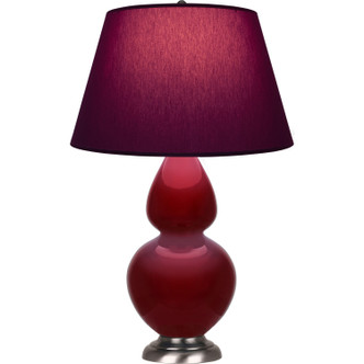 Robert Abbey - SA22P - One Light Table Lamp - Double Gourd - Sangria Glazed Ceramic w/Antique Silver