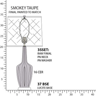 Robert Abbey - ST37 - One Light Table Lamp - Emma - Smokey Taupe Glazed Ceramic w/Polished Nickel