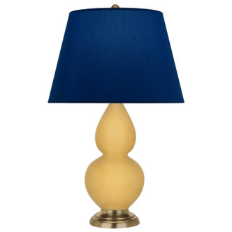 Robert Abbey - SU10N - One Light Accent Lamp - Small Double Gourd - Sunset Yellow Glazed Ceramic w/Antique Natural Brass