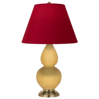 Robert Abbey - SU10R - One Light Accent Lamp - Small Double Gourd - Sunset Yellow Glazed Ceramic w/Antique Natural Brass