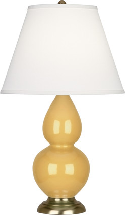 Robert Abbey - SU10X - One Light Accent Lamp - Small Double Gourd - Sunset Yellow Glazed Ceramic w/Antique Brassed Robert Abbey - SU10X - One Light Accent Lamp - Small Double Gourd - Sunset Yellow Glazed Ceramic w/Antique Brassed