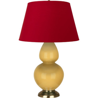 Robert Abbey - SU20R - One Light Table Lamp - Double Gourd - Sunset Yellow Glazed Ceramic w/Antique Natural Brass
