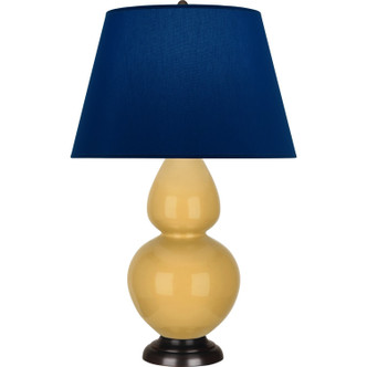 Robert Abbey - SU21N - One Light Table Lamp - Double Gourd - Sunset Yellow Glazed Ceramic w/Deep Patina Bronze