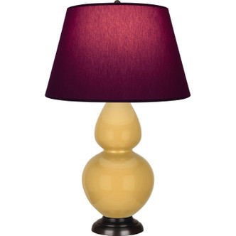 Robert Abbey - SU21P - One Light Table Lamp - Double Gourd - Sunset Yellow Glazed Ceramic w/Deep Patina Bronze