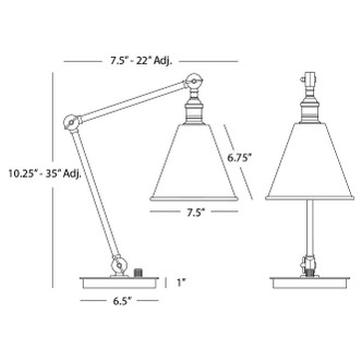 Alloy One Light Table Lamp (Z2419G)