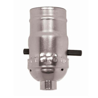Satco - 80-1001 - On-Off Push Thru Socket - Nickel