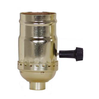 Satco - 80-1008 - 3 Terminal (2 Circuit) Turn Knob Socket With Removable Knobs - Brite Gilt Satco - 80-1008 - 3 Terminal (2 Circuit) Turn Knob Socket With Removable Knobs - Brite Gilt