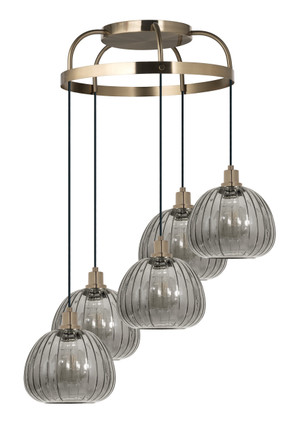 Eglo USA - 206361A - Five Light Pendant - Ballelo - Brushed Gold