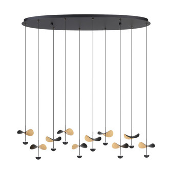 Eglo USA - 390342A - LED Linear Pendant - Dracera - Black & Gold Leaf