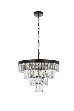 Elegant Lighting - 1060D20BK - Ten Light Chandelier - Josephine - Black and Clear
