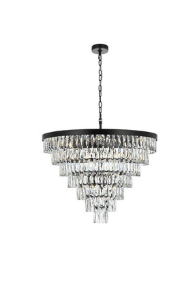 Elegant Lighting - 1060D32BK - 25 Light Chandelier - Josephine - Black and Clear