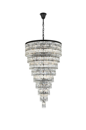 Elegant Lighting - 1060SR41BK - 61 Light Chandelier - Josephine - Black and Clear