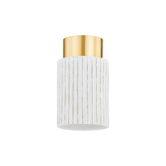 Mitzi - H830501-AGB/CWB - One Light Flush Mount - Corissa - Aged Brass/ Ceramic Whitewash Bisque