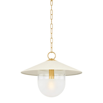 Mitzi - H926701S-AGB/SCR - One Light Pendant - Ressi - Aged Brass/Soft Cream