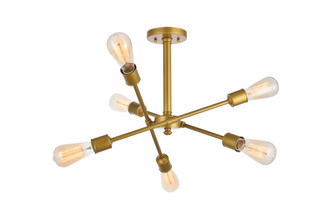 Elegant Lighting - LD8003D17BR - Six Light Flush Mount - Axel - Brass Elegant Lighting - LD8003D17BR - Six Light Flush Mount - Axel - Brass