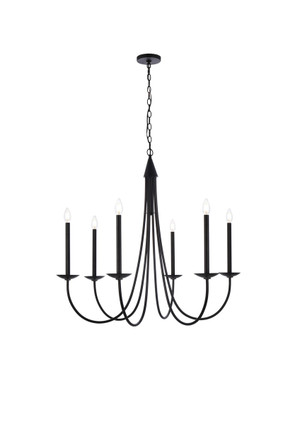 Elegant Lighting - LD810D36BK - Six Light Pendant - Cohen - Black Elegant Lighting - LD810D36BK - Six Light Pendant - Cohen - Black