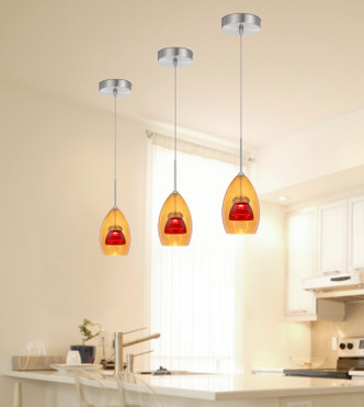 Dimmable with Lutron Brand Dimmers: DVCL-153P, SCL LED Mini Pendant (UP-128-AM-REDCL)