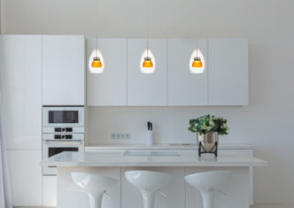 Dimmable with Lutron Brand Dimmers: DVCL-153P, SCL LED Mini Pendant (UP-128-CL-AMBFR)