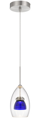 Cal Lighting - UP-128-CL-BLUCL - LED Mini Pendant - Dimmable With Lutron Brand Dimmers: Dvcl-153P Scl - Clear Blue