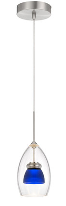 Cal Lighting - UP-128-CL-BLUFR - LED Mini Pendant - Dimmable with Lutron Brand Dimmers: DVCL-153P SCL - Frosted Blue