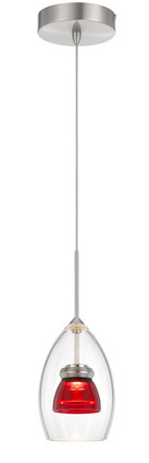 Cal Lighting - UP-128-CL-REDCL - LED Mini Pendant - Dimmable With Lutron Brand Dimmers: Dvcl-153P Scl - Red Clear