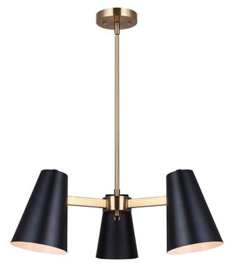 Canarm - ICH1145A03BKG - Three Light Chandelier - Harken - Matte Black And Gold