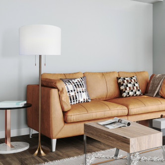 Clara Two Light Floor Lamp (IFL2122B61GD)