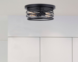 Ryland Two Light Flush Mount (IFM411B14BK)