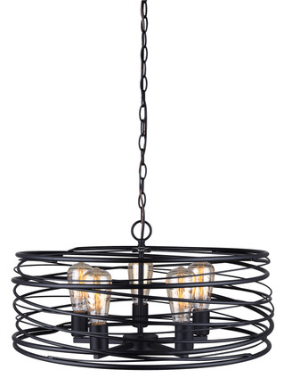 Canarm - IPL411B05BK22 - Five Light Pendant - Ryland - Black