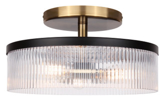 Canarm - ISF1143A03BKG - Three Light Semi-Flush Mount - Jenner - Matte Black And Gold