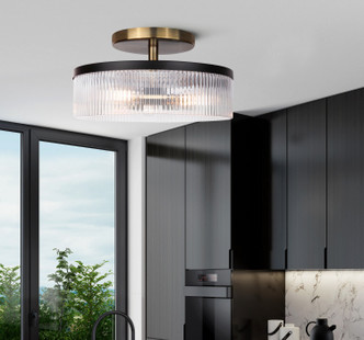 Jenner Three Light Semi-Flush Mount (ISF1143A03BKG)