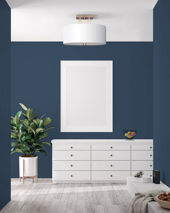 River Three Light Semi Flush Mount (ISF578A03GD)