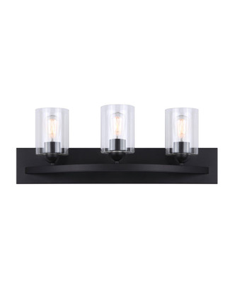 Canarm - IVL370A03BK-CL - Three Light Vanity - Hampton - Matte Black