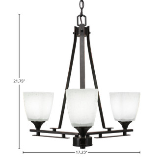 Uptowne Three Light Chandelier (323-DG-460)