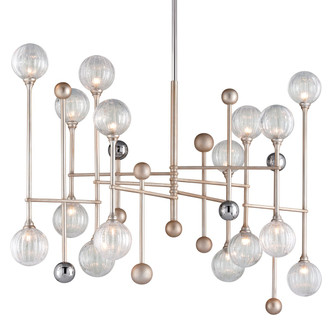 Corbett Lighting - 241-016-SL/PC - 16 Light Linear - Majorette - Silver Leaf W Polished Chrome