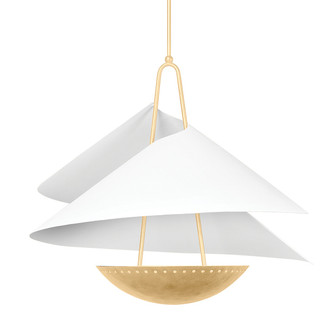 Corbett Lighting - 411-34-VGL/GSW - Four Light Pendant - Carini - Vintage Gold Leaf