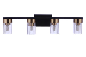 Craftmade - 11827FBSB4 - Four Light Vanity - Bond Street - Flat Black/Satin Brass