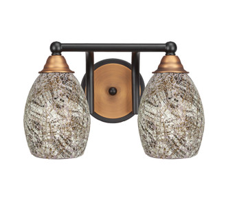 Toltec Lighting - 3422-MBBR-5054 - Two Light Bath Bar - Paramount - Matte Black & Brass