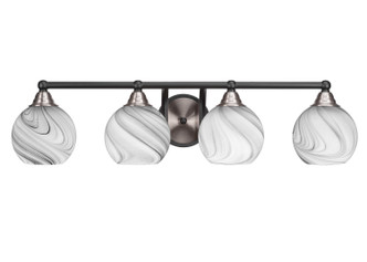 Toltec Lighting - 3424-MBBN-4109 - Four Light Bath Bar - Paramount - Matte Black & Brushed Nickel