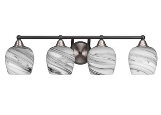 Toltec Lighting - 3424-MBBN-4819 - Four Light Bath Bar - Paramount - Matte Black & Brushed Nickel