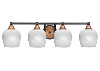 Toltec Lighting - 3424-MBBR-4811 - Four Light Bath Bar - Paramount - Matte Black & Brass