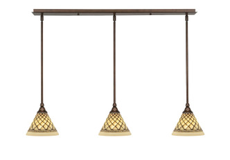 Toltec Lighting - 36-BRZ-7185 - Three Light Linear Pendalier - Any - Bronze