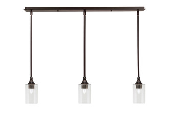 Toltec Lighting - 36-DG-300 - Three Light Linear Pendalier - Stem - Dark Granite