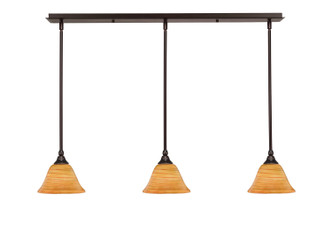 Toltec Lighting - 36-DG-454 - Three Light Linear Pendalier - Any - Dark Granite